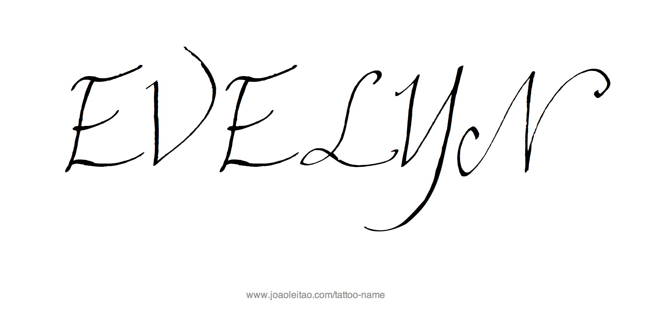 Evelyn Name Tattoo Designs